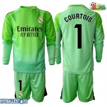 Real Madrid Thibaut Courtois #1 Keeper Bortedraktsett Barn 2025-26 Langermet (+ Korte bukser)